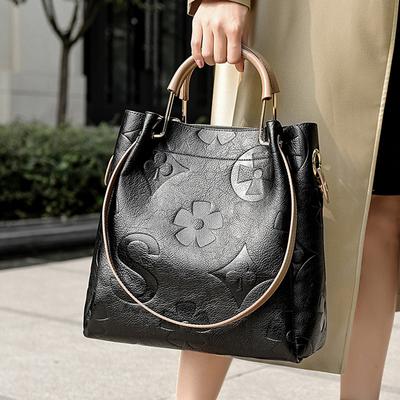 Women Bucket Bag Luxury Designer Handbag Vintage Embossed Faux Leather Tote Bag for Women Large Capacity Female Shoulder Bag Crossbody Bag
