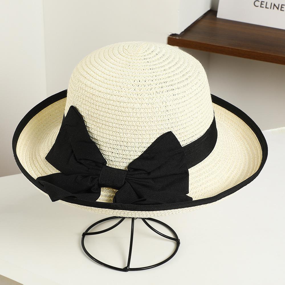 Women's Wide Brim Straw Sun Hat - Foldable Beach & Vacation Hat