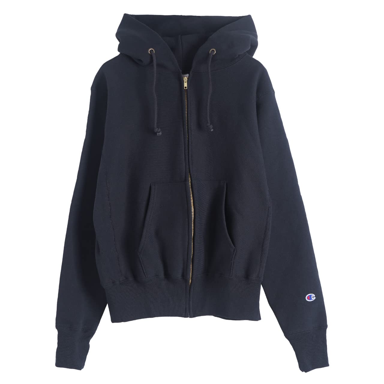 

Champion Reverse Zip Hooded Made in Size M Weave® Sweatshirt, USA, C5-U102, Men s, Navy,