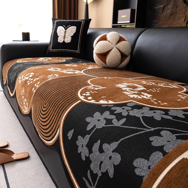 

Medieval special-shaped sofa cushion 2025 new four-season universal anti-cat scratch sofa cover cloth straight row one-piece seat cushion 90*70cm