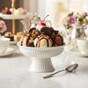Ceramic High Foot Dessert Tray Heat-resistant Fruit Tray Simple Snack Dish  Snack
