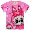 Kids Boys Girls Anime Cartoon Labubu Print Casual Short Sleeves T-shirt Shorts Clothes Set