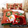 Merry Chrismas Santa Bedding Set Boys Girls Twin Queen Size Duvet Cover Pillowcase Bed Kids Adult Fashion Home Textileextile029