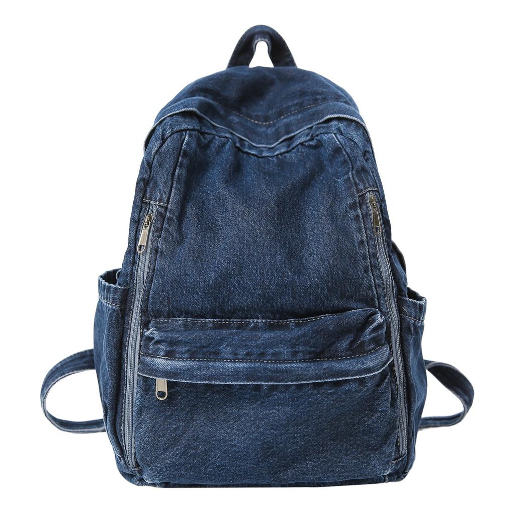 Schultasche Damen Mori Retro Denim Canvas Rucksack Harajuku Mittelschüler Lässiger Rucksack Reisetasche