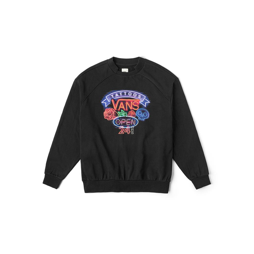 Vans Pullover Round Neck Sweet Cool Printed Long Sleeve Sweatshirt Women Sweatshirt Black VN000KCEBLK