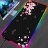 RGB LED Sakura Large Mouse Pad Locking Edge Gamer Mousepad Office Accessories For Desk Mat Non-slip Game Keyboard Pads 900x400mm