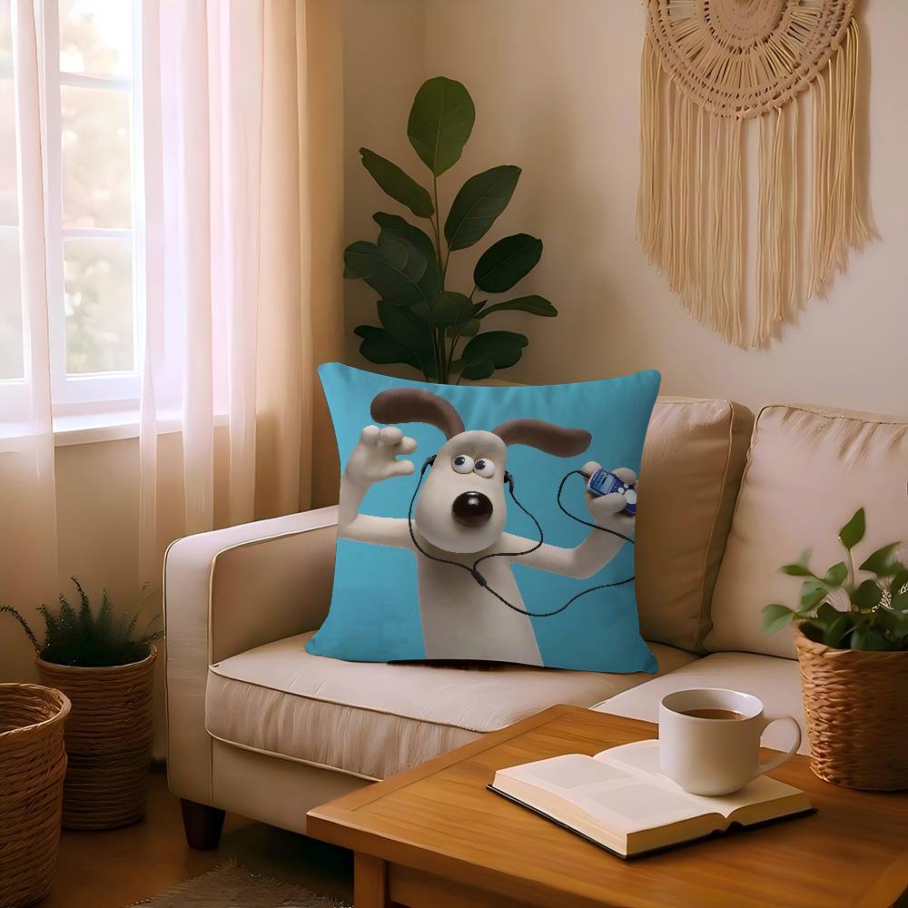 Cartoon W-Wallace And G-Gromit Pillow Cushion Cover Pillowcase Living Room Sofa Home Decor Customized