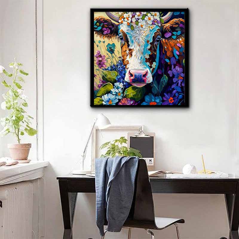 New Arrival 5D DIY Full Circle Diamond Painting "Painted Cow" Embroidery Cross Stitch Home Decor Gift