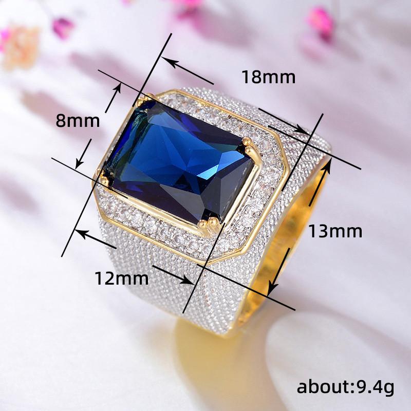 CopperCubic Zirconia Wedding Rings for Women Luxury Wide Ring Full Bling Iced Out Engagement Trendy Jewelry