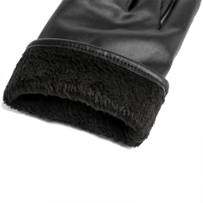 Womens Leather Gloves Winter Lined Fleece Lining Thick Warm Gloves Touchscreen Driving Gloves Winter Cycling Gloves