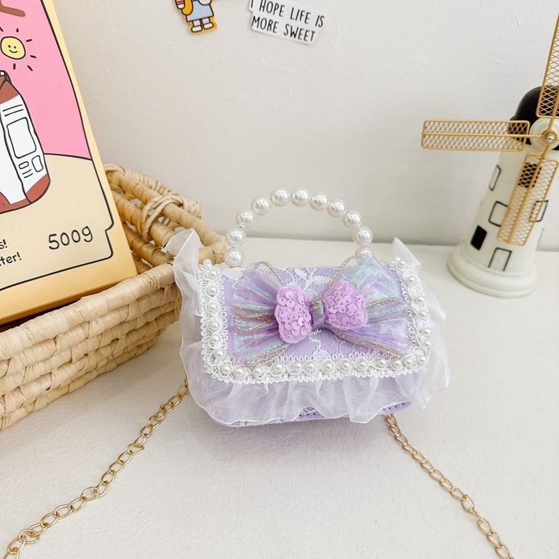 Fashionable Mini Shoulder Bag For Kids With Cute Bow Design And Trendy Chain Strap