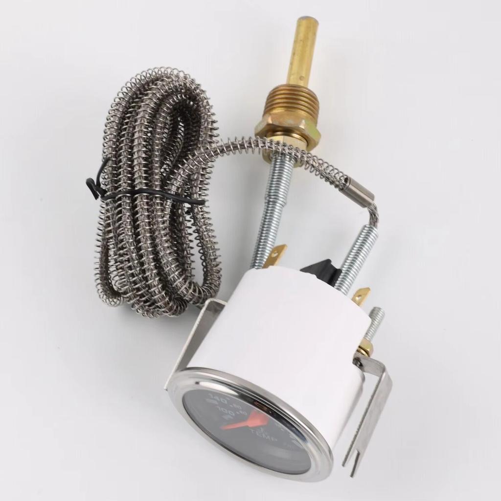 2 Tommer 52mm Krom Viser Mekanisk Vandtemperaturmåler 40-120℃/100-250℉ med Sensor NPT 1/2 til 12V Køretøjer