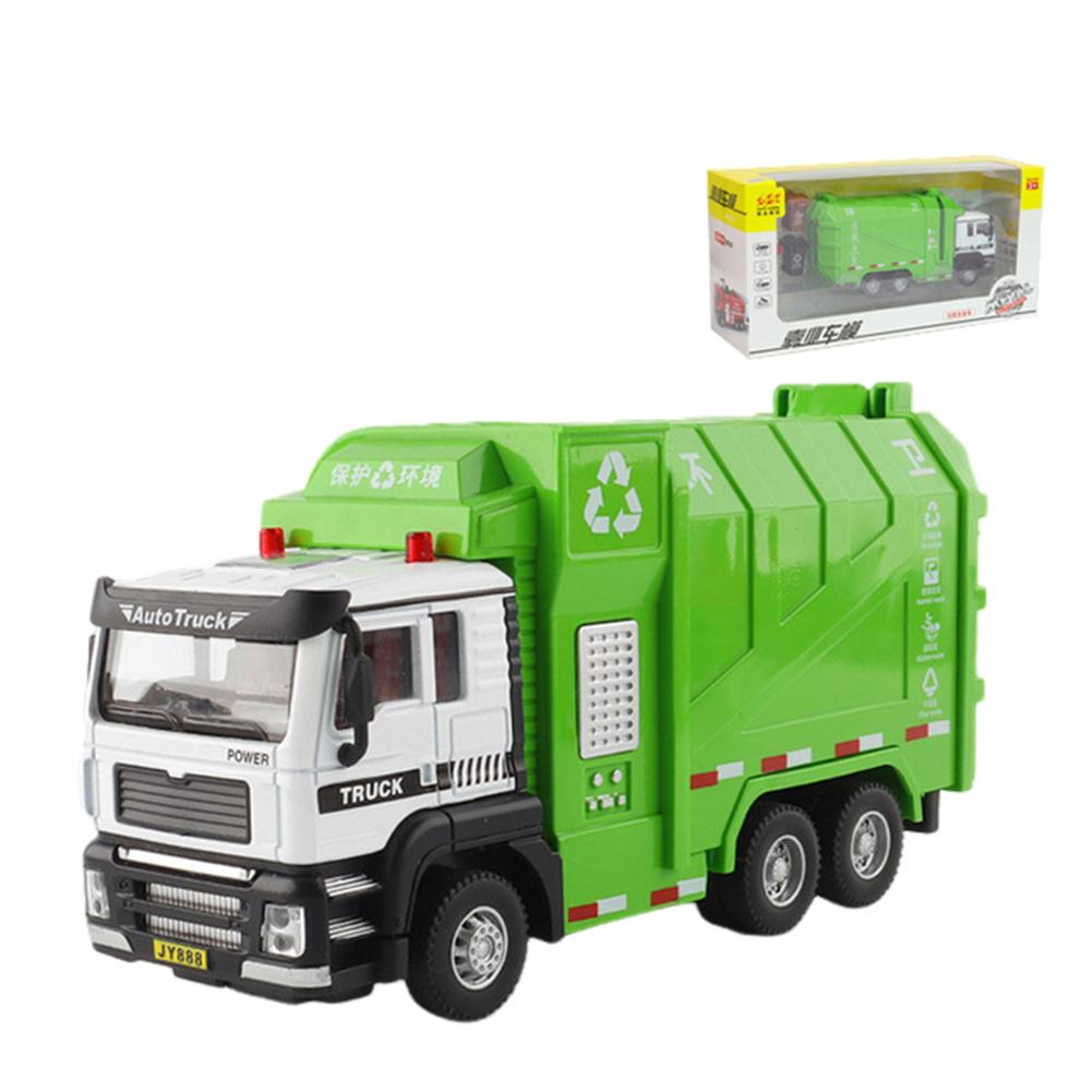 Engineering Vehicle Toys Acousto-optic Rebound Alloy Excavator Garbage Crane Mixer Dumper Model Gifts For Boys Girls