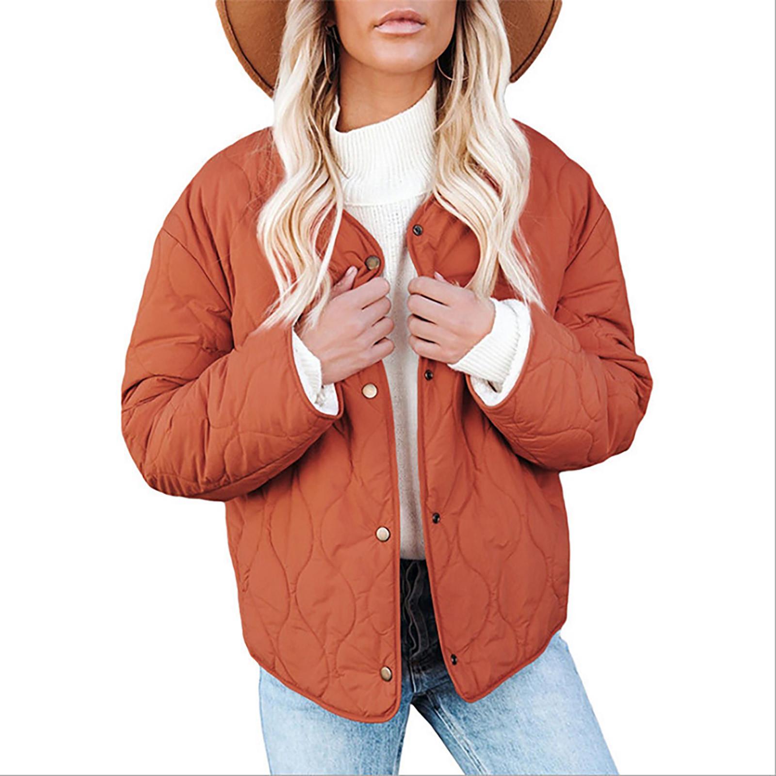 

Женская зимняя повседневная модная однотонная плюшевая куртка на пуговицах с длинным рукавом XL оранжевый