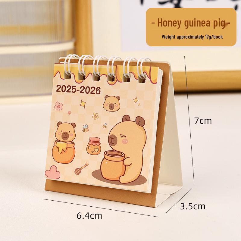 2026 Capybara Desk Calendar: Creative Cartoon Ornament & Student Memo Mini Gift