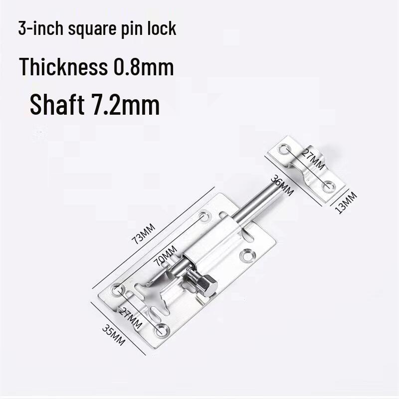 Enhanced Stainless Steel Anti-Theft Door Latch for Warehouse, Bathroom, and Wooden Doors - Surface Mounted Bolt.