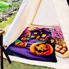 Spooky Halloween Castle Blanket Reversible Flannel Throw for Gothic Charm AllSeason Comfort Mysterious Night Gift