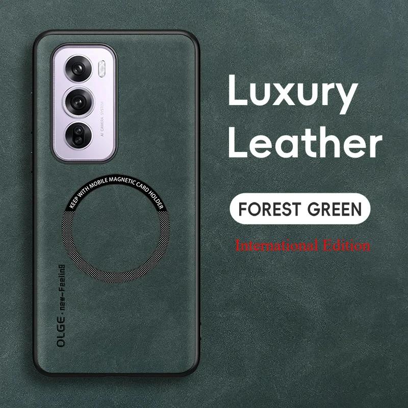 Magnetyczne Retro Skórzane Miękkie Etui Międzynarodowe Dla OPPO Reno12 11 10 Pro Reno 12 Pro 5G Bezprzewodowe Ładowanie Etui na Telefon Pokrowiec