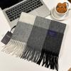 Xiaohongshu Popular Cherry Red New Year'S Red 100% Wool British Versatile Scarf Women'S And Men'S Cashmere Warm Scarf