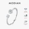 MODIAN D Moissanite Ring 925 Silver Fashion Water Drop Lab Diamond Adjustable Finger Ring For Women Fine Jewelry