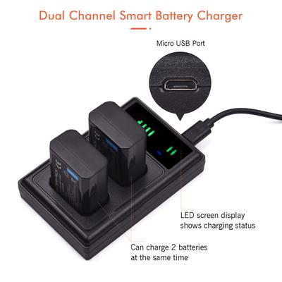 Andoer NP-FW50 USB Intelligent Charger & Battery Kit 1PCS Dual Channels Camera Battery Charger +