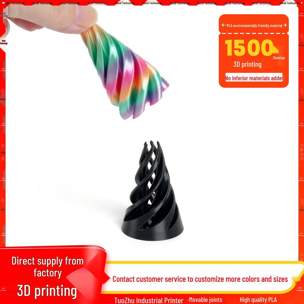 3D Printed Spinning Top: Dragon Figurine Decompression Toy - Two-Color Interlocking Educational Cone Toy