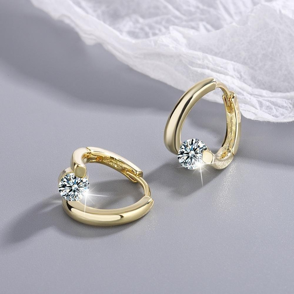 Kristall Einfache Ohrringe Für Frauen Mode Hochzeit Luxus Schmuck Trend gold