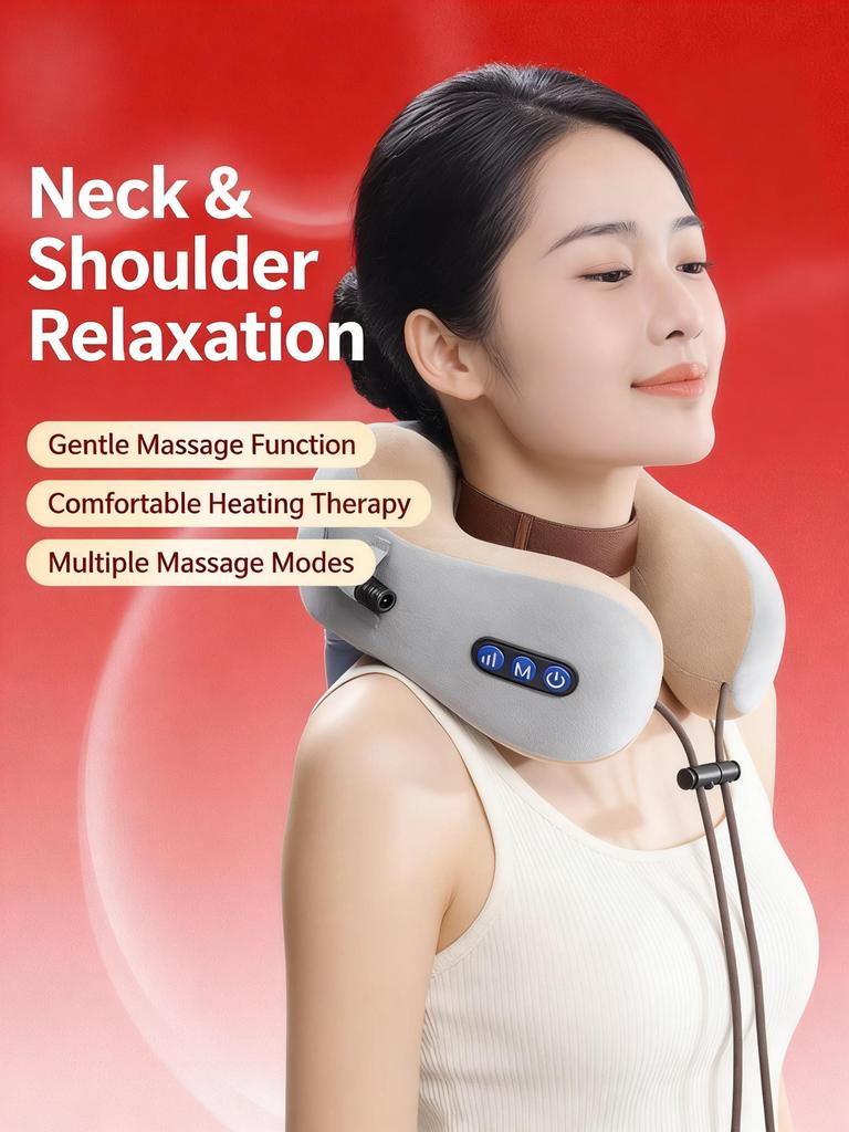 Portable Heat Neck Massager for Relaxation at Home, Office, and Travel