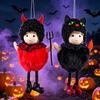 Halloween Hanging Plush Witch Doll with Lanyard Cute Furry Pom Pom