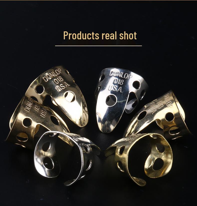 Dunlop Guitar Finger Cots - Brass/Nickel Silver Fingerstyle Picks 33R/37R (Right Hand)