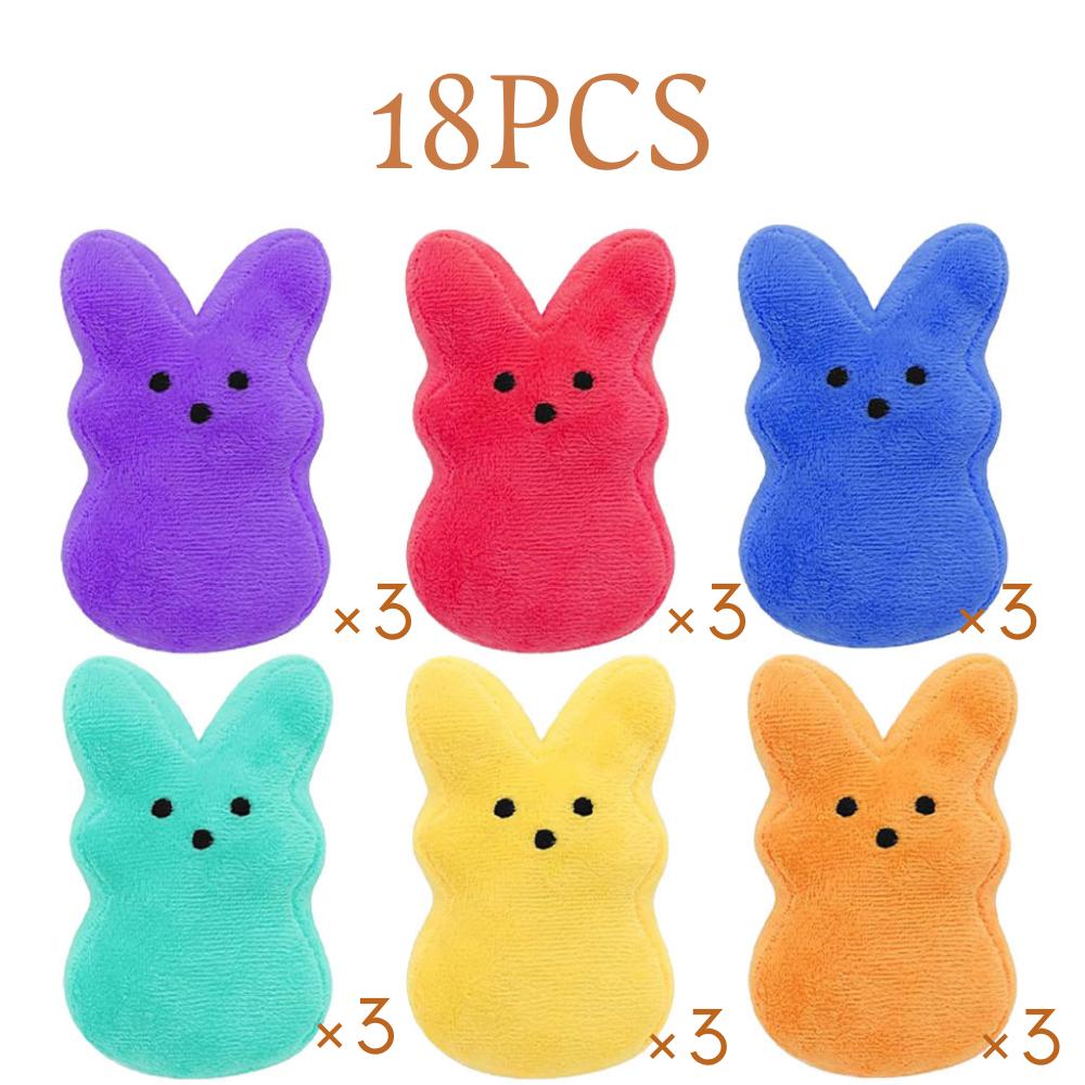 6-2s Osterhase Peeps Kuscheltiere Osterkorb Füllung Kaninchen Plüsch Eier Füller für Osterparty Mitgebsel 5,7 Zoll