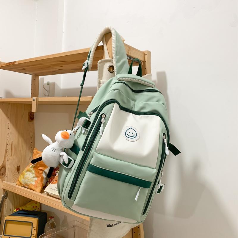 Schoolbag Waterproof Large-capacity Backpack Schoolbag Male Burden Reduction Ridge Protection High School Backpack Ins Wind Junior High School 