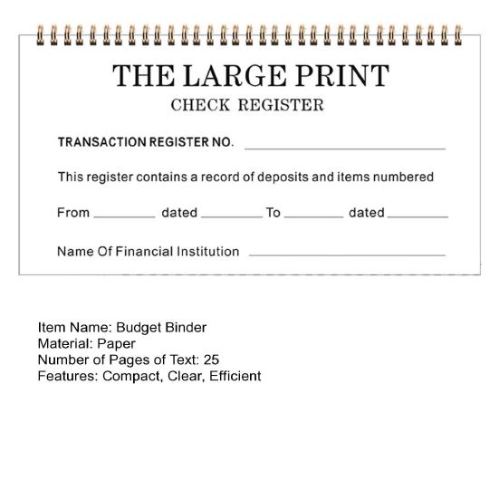 Checkbook Register Business Finance Management Ledger Transaction Registers Bank Check Register Book for Deposit Credit Card