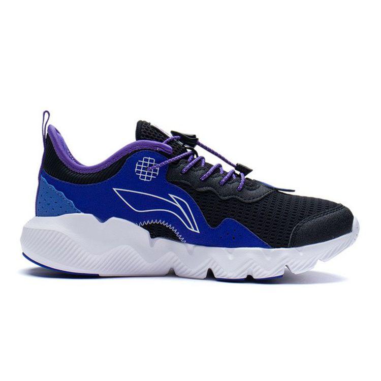 Li Ning Lost Shock Absorption Rebound Sports Casual Shoes Kids Sneakers Black Blue YKCS072-7