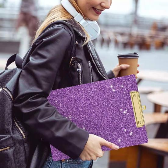 Clipboard Glitter Glossy Surface Smooth Writing Rounded Corners Strong Clamping Force Supporting High Toughness Bending-resistant Backing Plate Office