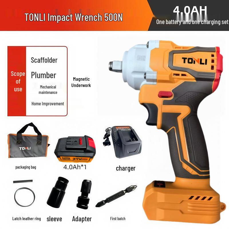 

500N Brushless High Torque Lithium Impact Wrench - Multi-Function Electric Socket Tool