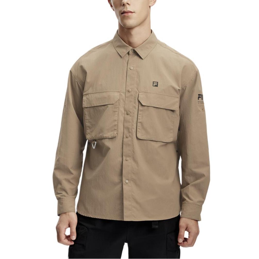 FILA Shirts Men's Malt Ball Lapel Moderate Straight Fit A11M417401F-BN