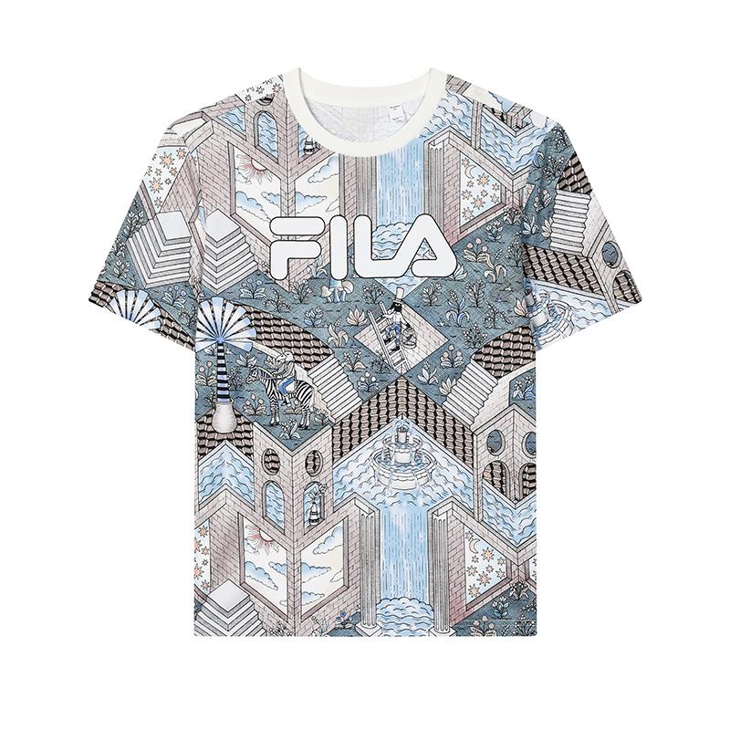 Fila Soft Printed Loose Casual T-Shirt Men Tops F11M438119FZA