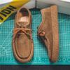 Man Shoes Fashion Outdoor Casual Shoes Retro Suede Leather Loafers Soft Sole Comfort Driving Shoes for Men Lace Up Walking Flats