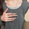 Fashion Simple Pulling Pony Pendant Necklace Versatile Metal Sweater Chain Pendant Necklace Jewelry Accessories Gifts