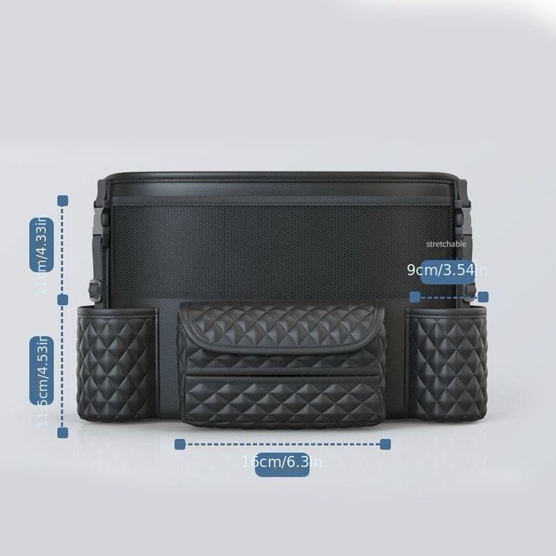 

1pcs Car Seat Organizer with Mesh Pockets, Back Seat Storage Net & Center Console Bag for Sedan/SUV Accessories чёрный