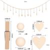 Wall Hanging Picture Holder Wooden Beads Photo Shelf Frame String Rustic Photo Display  Living Room