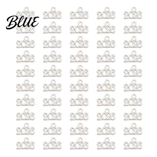 Holiday Number Decor 50Pcs 2026 Alloy Charm Vintage Decoration Accessories