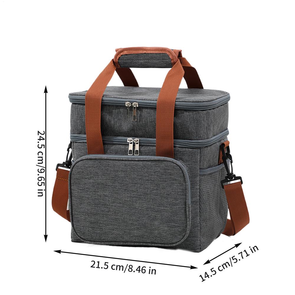 

Bag Cooler Large Soft Picnic Cooler Insulated Tote Bag Waterproof Food Storage Cold Tote With Adjustable Strap For Travel Hiking сірий колір