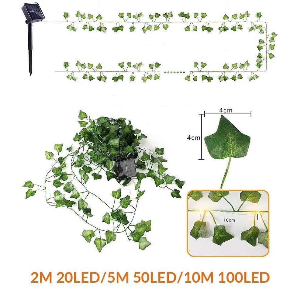 Artificial Vine Green Leaf String Lights USB Artificial Vine Fairy Lights  Weeding