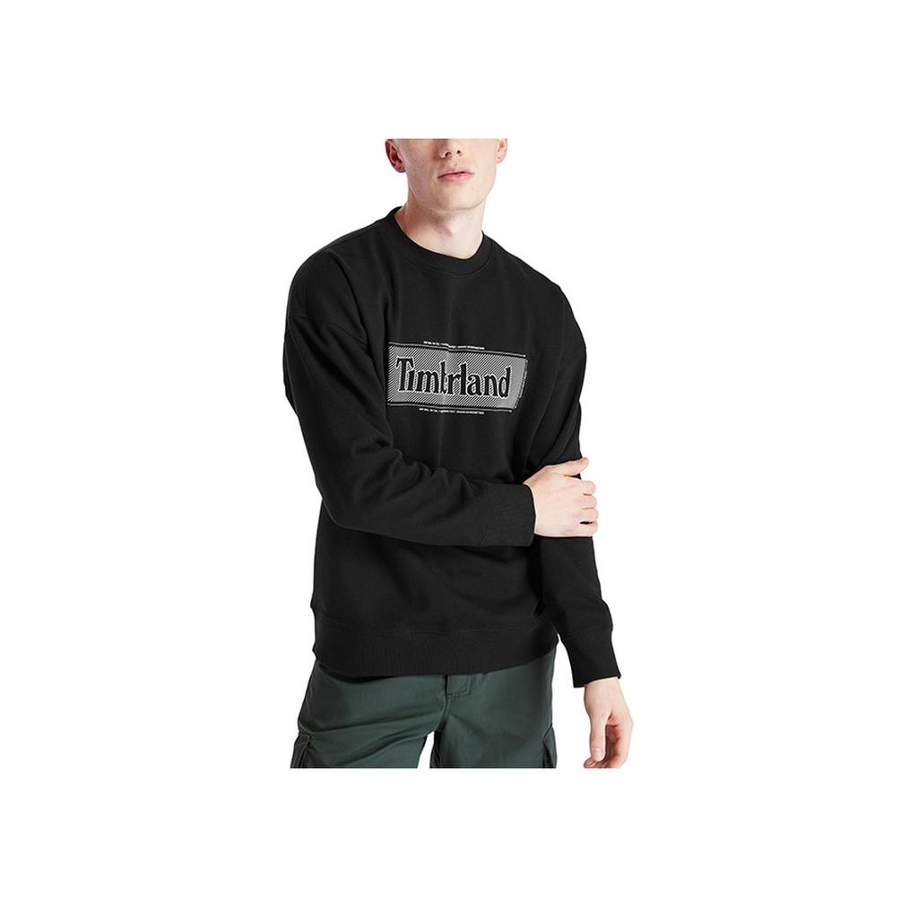 Timberland Letter Logo Printed Crew Neck Sweatshirt Men Sweatshirt Black A2A14-001