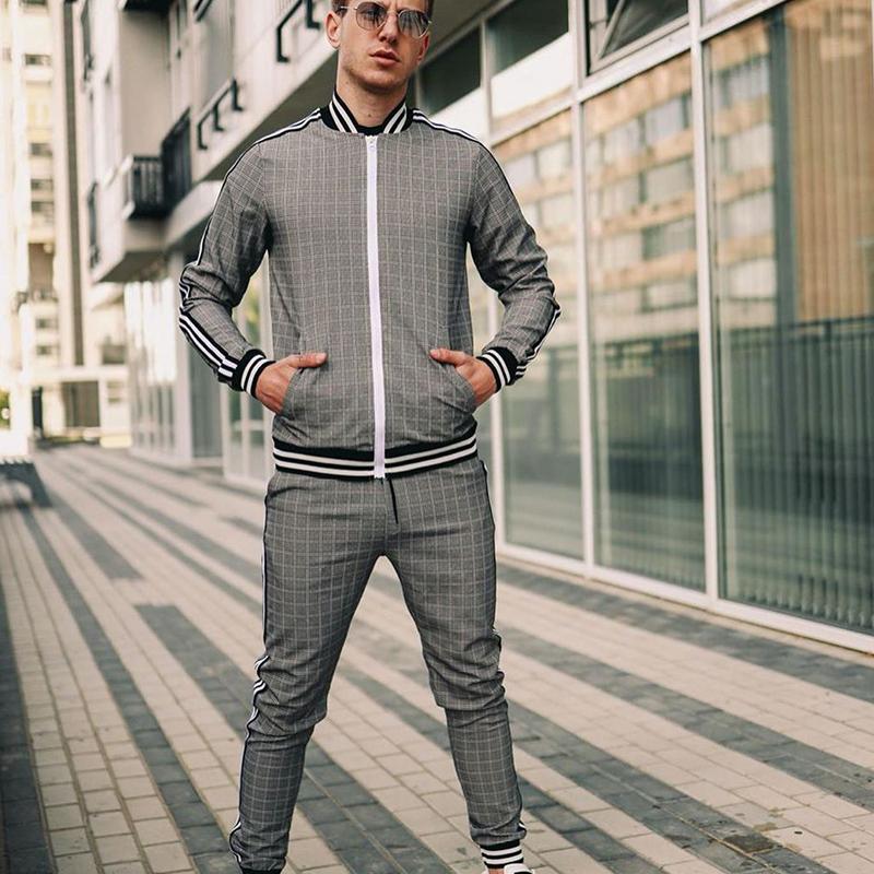 Trening Bărbați Seturi cu fermoar Seturi 2 piese Hanorac+pantaloni Pulover Îmbrăcăminte sport Costum pentru bărbați Haine ocazională pentru bărbați Set două piese