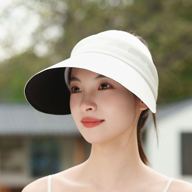 

2025 New Arrival Air Top Sun-Proof Hat Women s Summer K-style Cover Face Cycling Sun Protection Hat UV Protection Sun Hat Beige White All yards