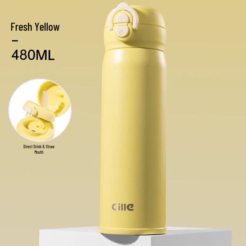 Cille 316 Stainless Steel Dual-Drink Thermos Bottle