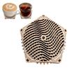 Kinetic Coaster Handmade Unique Pentagram Design Swivel Wooden Coasters Subtle Spiral Texture For Home/Office Decor Gifts